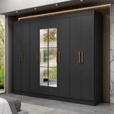 Guarda Roupa Casal Com Espelho 8 Portas 100 Mdf Genebra Maxel