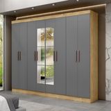Guarda Roupa Casal Com Espelho 8 Portas 100 Mdf Genebra Maxel