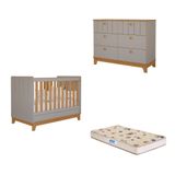 Quarto De Bebê Com Cômoda Berço E Colchão Liza Permobili