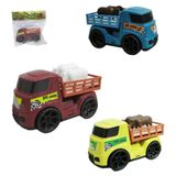Caminhao Boiadeiro Roda Livre Colors Com 2 Bois Na Solapa