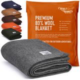 Cobertor De Acampamento Woolly Mammoth Woolen Co. Lã Merino Cinza 66x90
