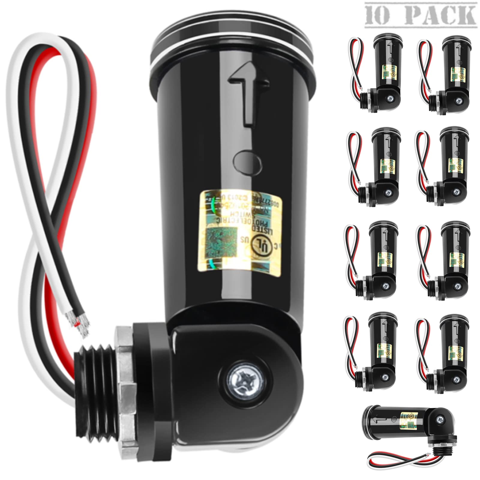 Pacote Com 10 Sensores De Fotocélula Outdoor Light Dusk To Dawn 110-240v