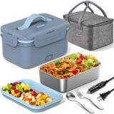 Aquecedor Elétrico De Alimentos Com Lancheira De 1,8 L Para Car Truck Work Blue