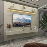 Estante Home Para Tv Até 85 Polegadas Com Led 3 Gavetas Royal Gelius