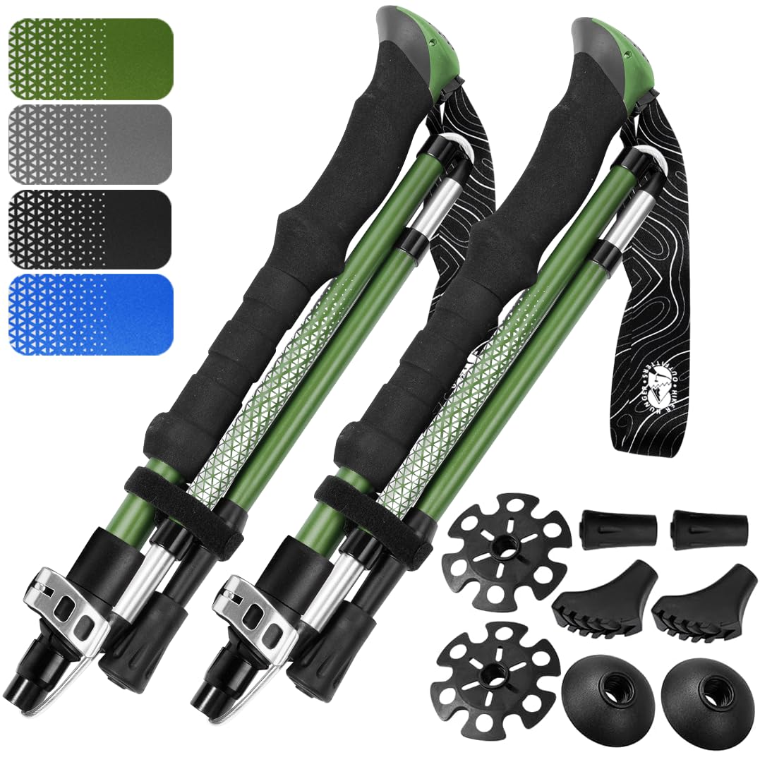 Bastão De Caminhada Dobrável Hiker Hunger Para Homens E Idosos Verde