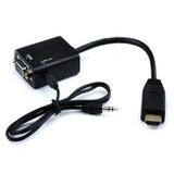 Cabo Adaptador Conversor HDMI para VGA Saída P2 de Áudio