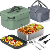 Aquecedor Elétrico De Alimentos Com Lancheira De 1,8 L Para Car Truck Work Green