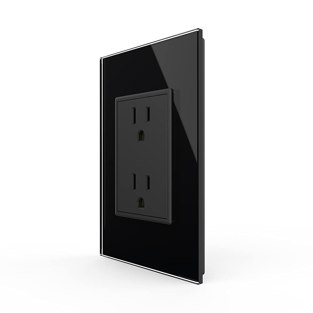 Tomada Elétrica De Parede Livolo Black Duplex Receptáculo 15a 110-220v