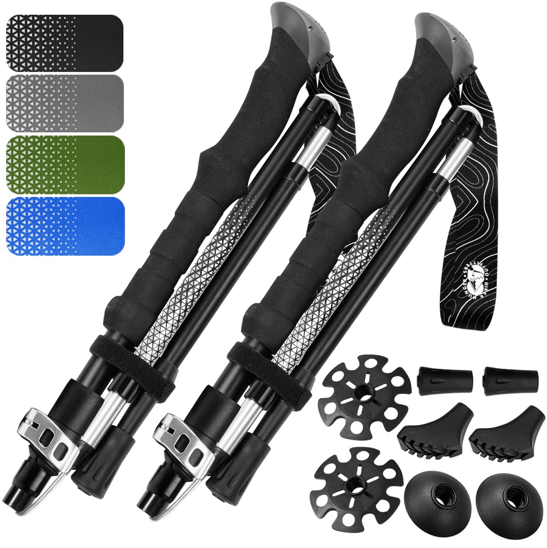 Bastão De Caminhada Dobrável Hiker Hunger For Hiking Black