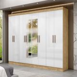 Guarda Roupa Casal Com Espelho 8 Portas 100 Mdf Genebra Maxel