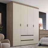 Guarda Roupa Solteiro 4 Portas 2 Gavetas Em Mdf Nobre Thb