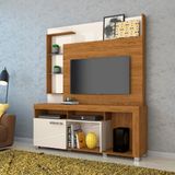 Estante Home Para Tv Até 50 Polegadas Com Prateleira De Vidro 1 Porta Com Pés Ícaro Madetec