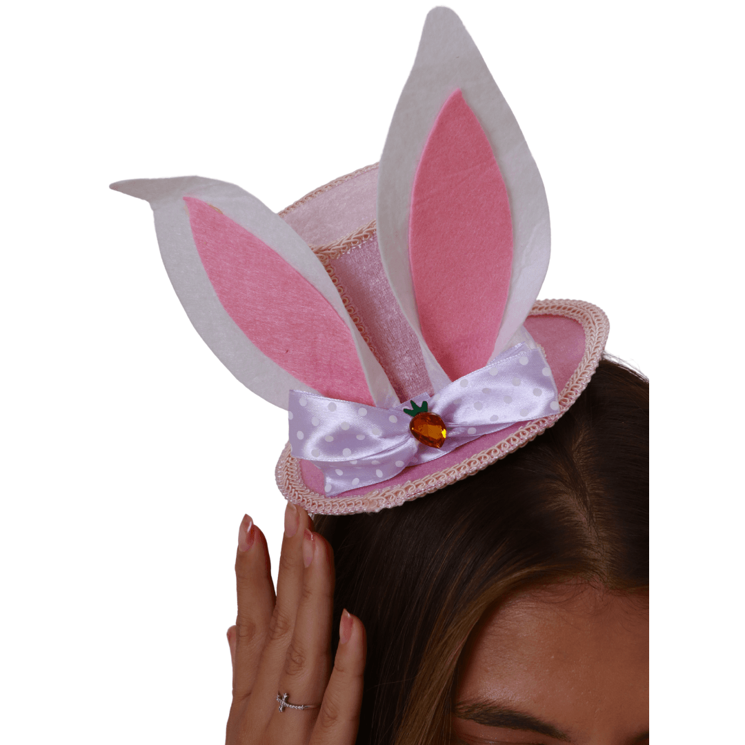 Cartola De Coelho Em Feltro Rosa Com Orelhas Acessório Páscoa