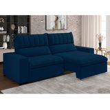 Estofado Retratil E Reclinável 4 Lugares 250cm New Mali Azul