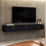 Rack Suspenso Para Tv Até 65 Polegadas 180cm Line Preto Ac