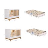 Quarto Bebê Gêmeos Com 2 Berços Mini Cama Liza Com 2 Colchões Gazin Permobili