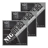 Kit 3 Encordoamentos Guitarra Nig .011/052 N-61