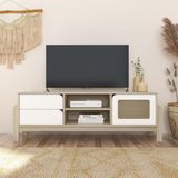 Rack Para Tv Até 65 Polegada 1 Porta 2 Gavetas Com Pés Nature Artely