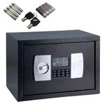 Cofre Eletronico Digital Grande Com Senha Chave Display Lcd Bandeja Suporte De Parede Chumbadores