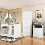 Quarto De Bebê Completo Com Berço Minicama Ben E Guarda Roupa Cômoda Smim New Mdf Móveis Peroba