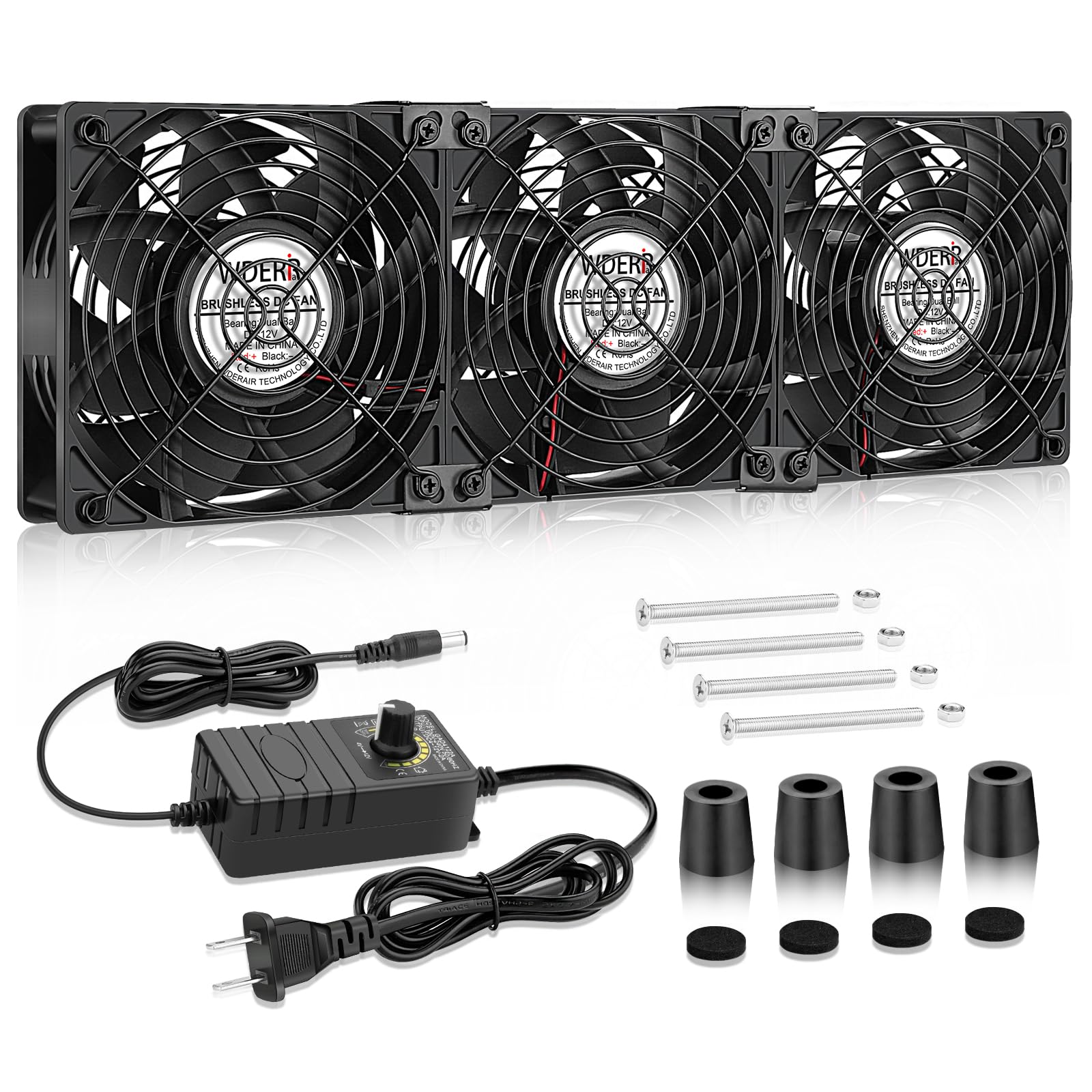 Ventilador De Computador Wderair 3 X 120mm Big Airflow Ac 110-240v