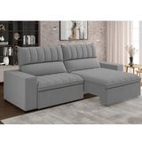Estofado Retratil E Reclinável 4 Lugares 250cm New Mali Cinza