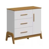 Cômoda Infantil Guti Retro Peroba Branco C- Amêndoa 100% Mdf Branco-amendoa