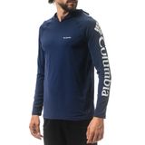 Camiseta Manga Longa Eeg Com Capuz Columbia Aurora Azul