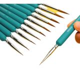 Kit 11 Pinceis Pintura Fina Miniatura Detalhe Profissional