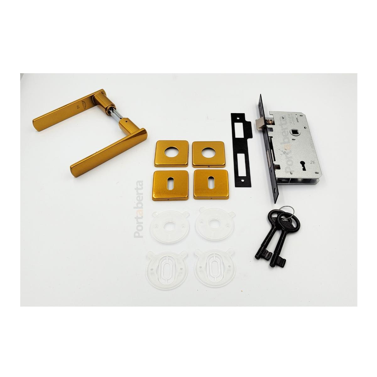 Fechadura Porta Interna Dourada Fosco Dama Arouca 40 Mm Quad