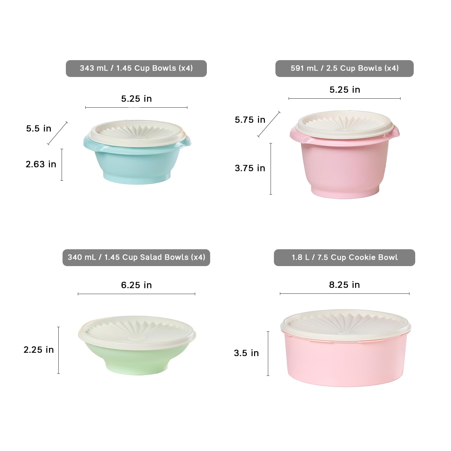 Conjunto De Recipientes Para Armazenamento De Alimentos Tupperware