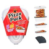 Pacote De Pizza: Recipiente De Armazenamento De Pizza Reutilizável Com 5 Bandejas Brancas