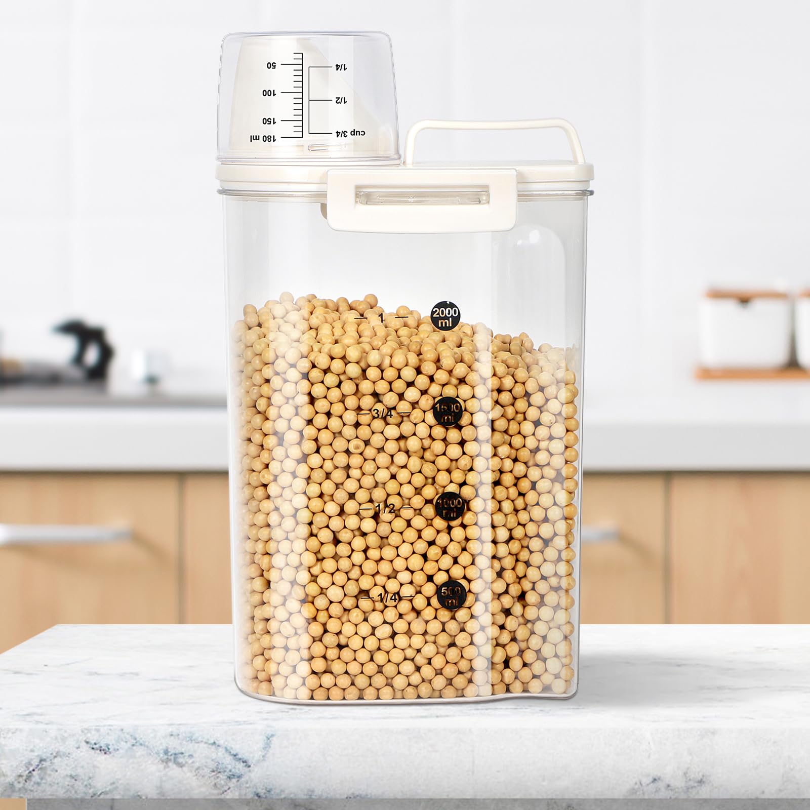 Recipiente De Armazenamento De Cereais Tbmax Rice 2.5l Crystal-clear