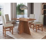 Conjunto Sala De Jantar Mesa 120cm E 4 Cadeiras Em Madeira Maciça 150/14 Zamarchi