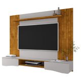 Painel Suspenso Buzios Sala Tv Até 60 Polegadas Com 2 Portas Naturale/off White