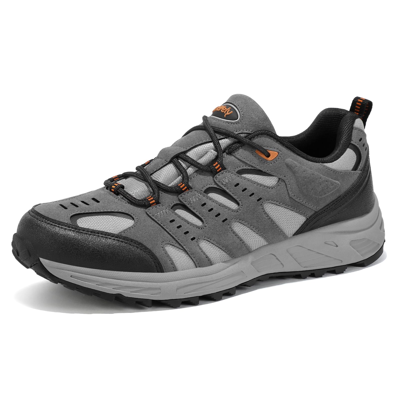 Sapatos De Caminhada Kricely Lightweight, Impermeáveis Para Homens, Cinza Claro