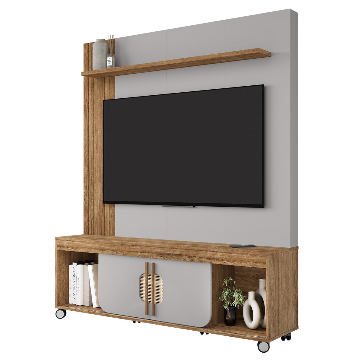 Home Estante Rack Maragogi Para Tv Até 65 Polegadas Cinamomo/off White