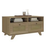 Mesa De Centro 2 Gavetas 91 Cm Mdf 4639 Carvalho Arly