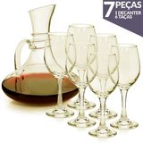 Conjunto De 6 Taças 320ml E Decanter Em Vidro 1,5l Gourmet