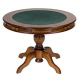 Mesa De Jogos Redonda Tampo Reversível Gavetas E Porta Copos 140cm M04 Imbuia - Lyam Decor