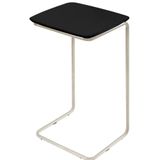 Mesa De Apoio Slim Preto Em Metal Cromado