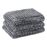Cobertor Casa Scarpa Comfy Queen Manta Ultrasoft Alto Relevo Super Macia - Gris - Cinza