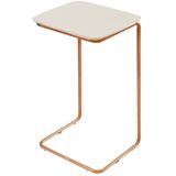 Mesa De Apoio Slim Off White Em Metal Cobre