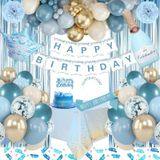 Decorações De Aniversário Weqtwl Blue Com Banner De Feliz Aniversário