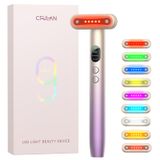 Massageador Facial De Terapia De Luz Vermelha Led 9 Em 1 Para Cuidados Com A Pele