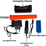 Lanterna Tática X900 Militar Profissional Recarregável Usb Super Potente Zoom Led E Sinalizador