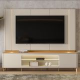 Rack Para Tv Até 75 Polegadas Com Painel Led Santorini Tauari/off White Fosco