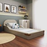 Cama Montessoriana Solteiro Infantil Mavi Bege/caramelo