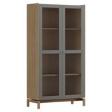 Cristaleira 2 Portas Vidro Canelado 190x100 Cm 2158 Oak Ferrolack Milani Store