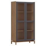 Cristaleira 2 Portas Vidro Canelado 190x100 Cm 2158 Tauari Concret Milani Store